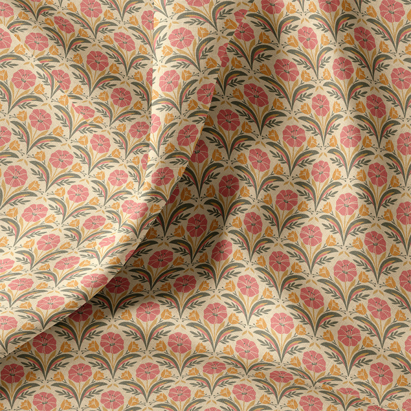 Printed Cotton SELMA Orange / Pink